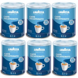 LavAzza Caffe Decaffeınato Kafeinsiz Öğütülmüş Kahve teneke kutu altılı set 1,5 kg 250 grx6