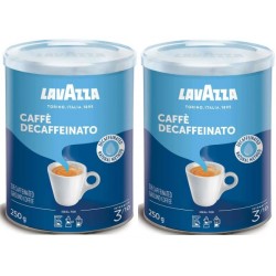 LavAzza Caffe Decaffeınato Kafeinsiz Öğütülmüş Kahve teneke kutu ikili set 500 gr 250 grx2