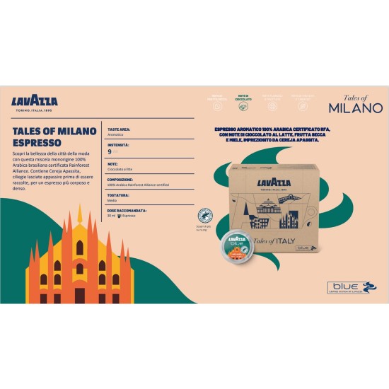LavAzza Tales of Milano Espresso Blue Kapsül Kahve 100 lü