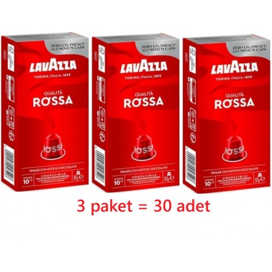 LavAzza Nespresso uyumlu Qualita Rossa 10 lu kapsul kahve x 3 paket