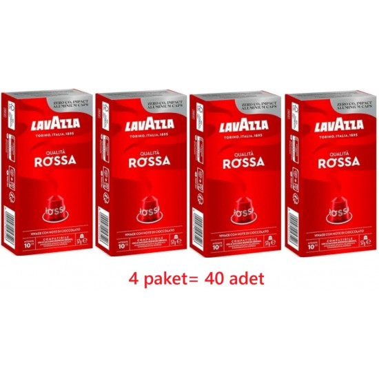 LavAzza Nespresso uyumlu Qualita Rossa 10 lu kapsul kahve x 4 paket