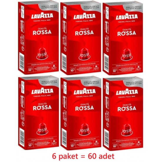 LavAzza Nespresso uyumlu Qualita Rossa 10 lu kapsul kahve x 6 paket