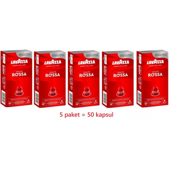 LavAzza Nespresso uyumlu Qualita Rossa 10 lu kapsul kahve x 5 paket
