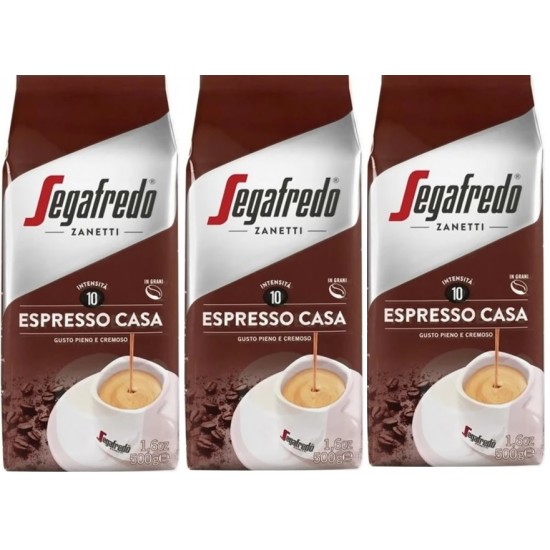 SEGAFREDO ZANETTI ESPRESSO CASA ÇEKİRDEK KAHVE 500 GR x 3